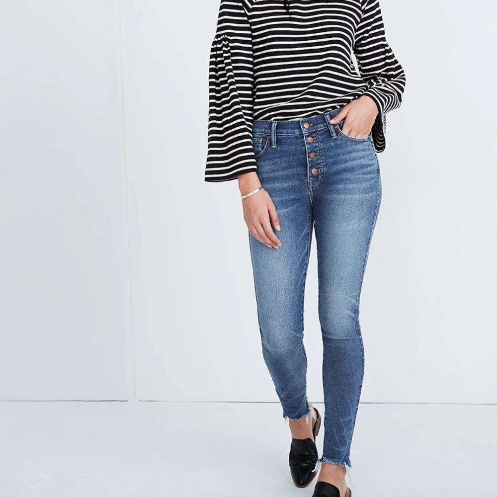 Madewell 10" High-Rise Skinny Jeans: Button-Front Edition, Size 26
